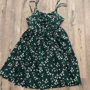 Unique Vintage Green Floral Dress